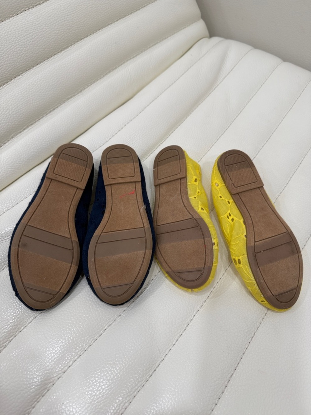 GAP Girls Lace Ballet Flats - Yellow and Navy - Picture 4 of 6